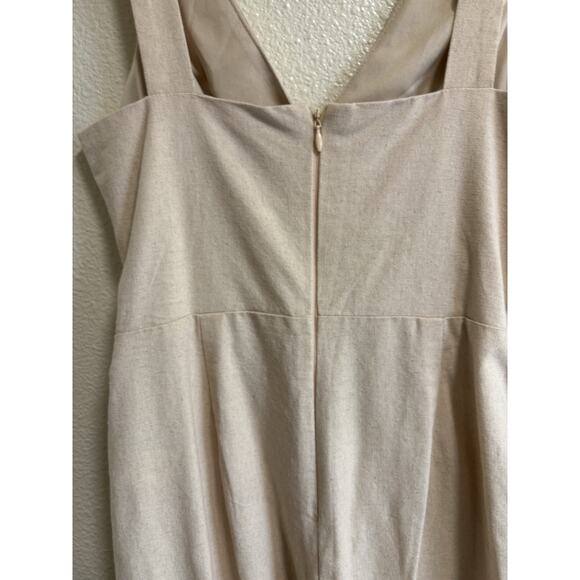 Lulus Womens Sz XS Linen Sleeveless It’s A Wrap Jumpsuit Party Cocktail Wedding - Picture 7 of 16